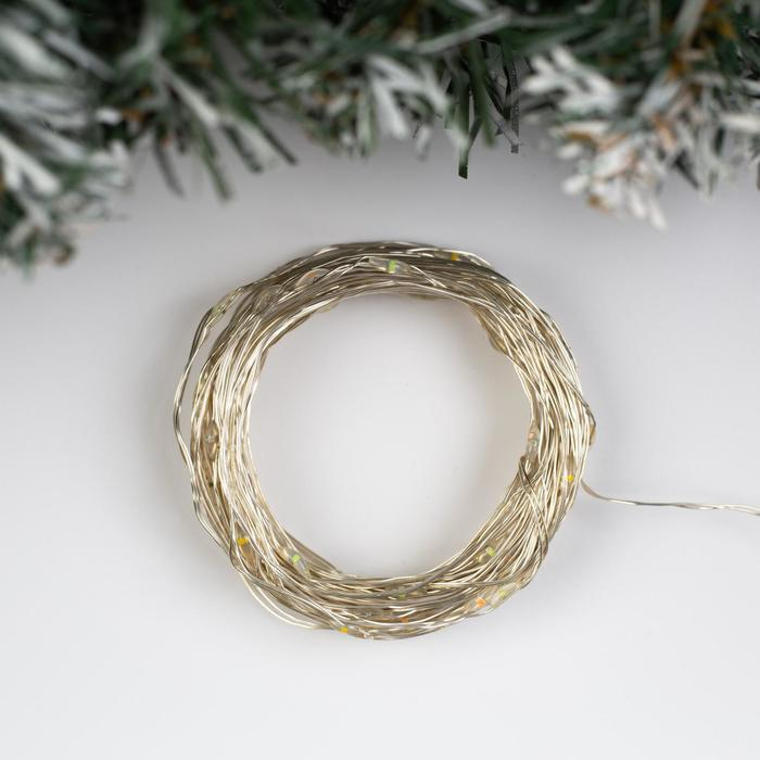 Гирлянда «Нить» 10 м роса, IP20, серебристая нить, 100 LED, свечение мульти, 12 В Гирлянда «Нить» 10 м роса, IP20, серебристая нить, 100 LED, свечение мульти, 12 В