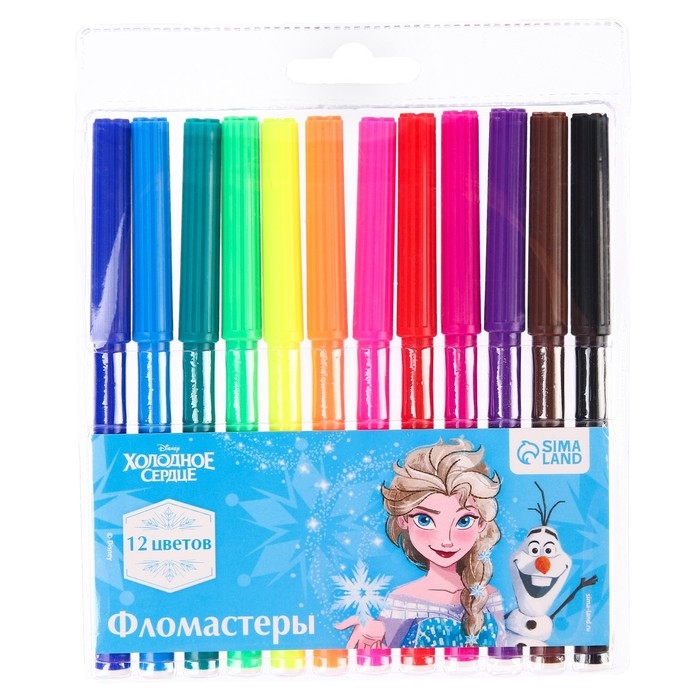 Фломастеры, 12 цветов,  Фломастеры, 12 цветов, "Эльза", Холодное сердце