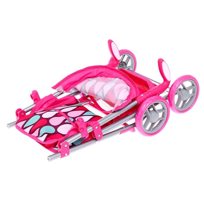 Коляска для кукол летняя, с крышей, ручка регулируется, металл Коляска для кукол летняя, с крышей, ручка регулируется, металл