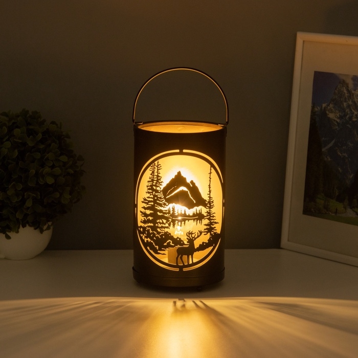 Светильник Светильник "Закат в лесу" LED 3хААА черный 12х12х20,5см