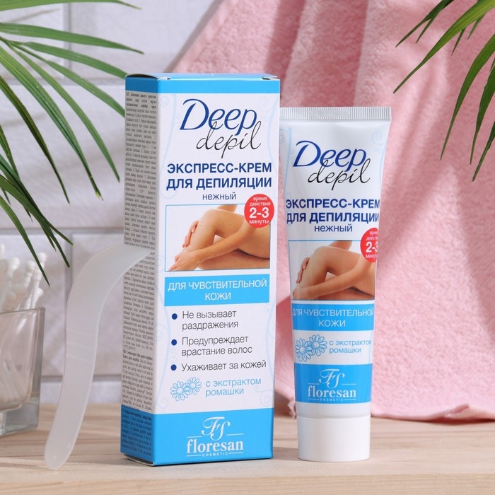 Экспресс-крем для депиляции Floresan Deep Depil нежный, для чувствительной кожи, 100 мл Экспресс-крем для депиляции Floresan Deep Depil нежный, для чувствительной кожи, 100 мл