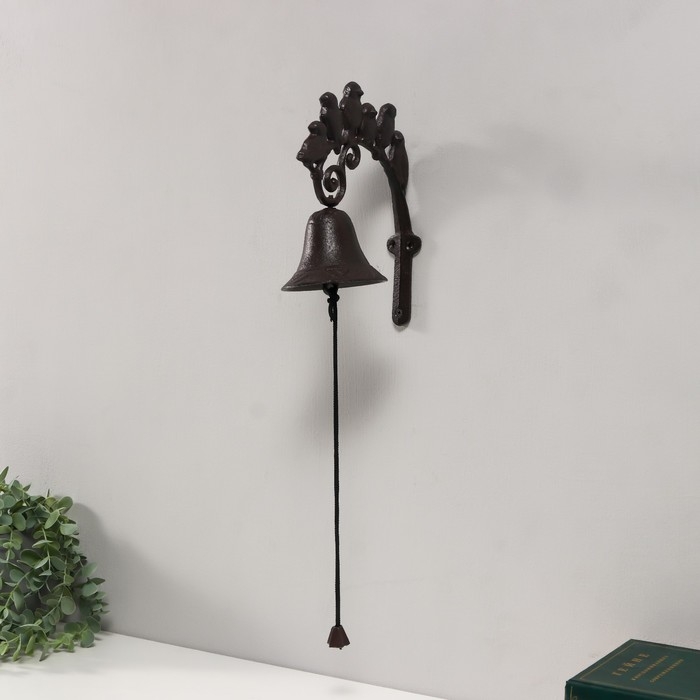 Колокол сувенирный чугун  Колокол сувенирный чугун "Шесть птиц" 21х10х18 см