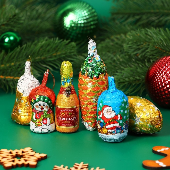 Новый год. Набор фигурного шоколада "Сани", 90 г