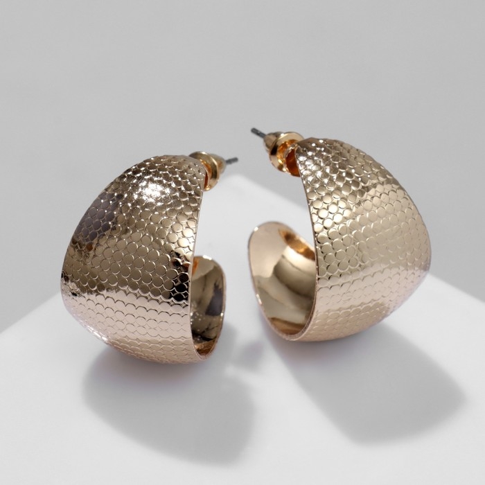 Серьги-кольца «Широкие» рельефные, цвет золото, d=2,6 см Серьги-кольца «Широкие» рельефные, цвет золото, d=2,6 см