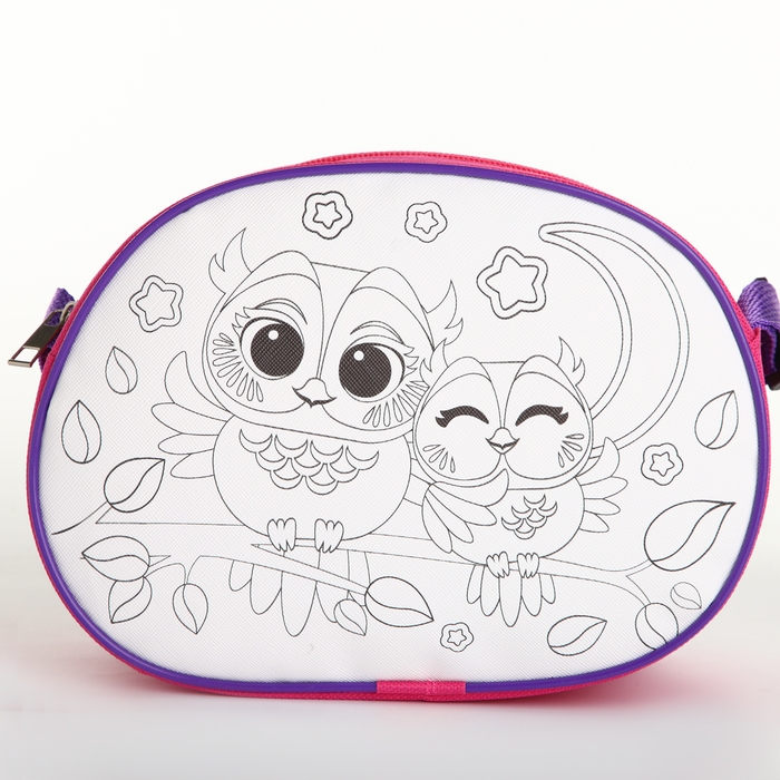 Набор для творчества: Сумка раскраска «Совы», 22х16 см, отдел на молнии Набор для творчества: Сумка раскраска «Совы», 22х16 см, отдел на молнии