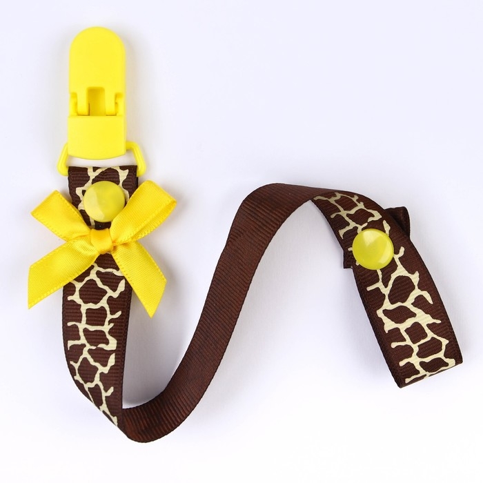 Держатель для соски - пустышки «Жирафик», на ленте Держатель для соски - пустышки «Жирафик», на ленте