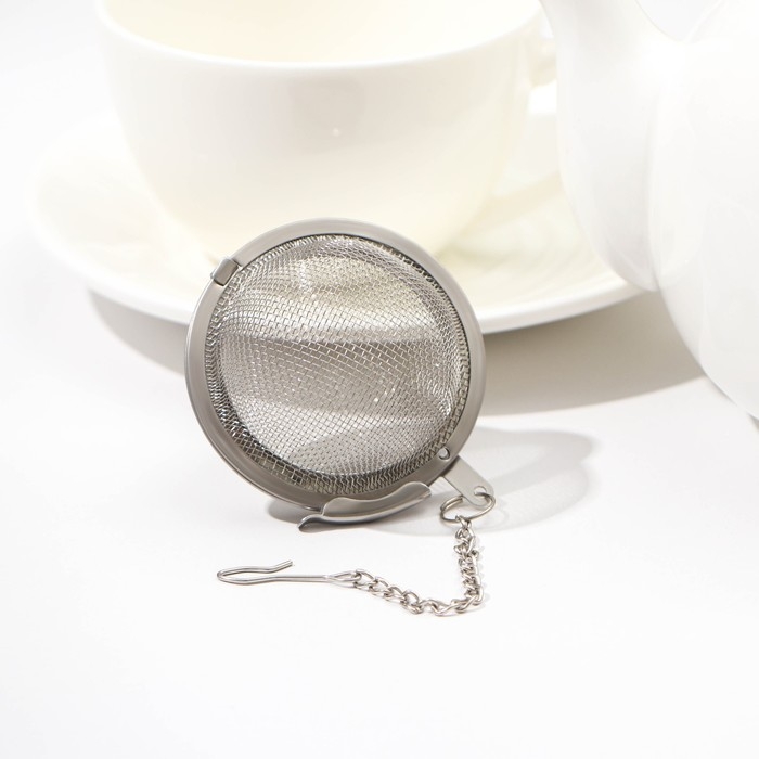 Ситечко для чая Доляна «Классика», d=5 см, цвет серебристый Ситечко для чая Доляна «Классика», d=5 см, цвет серебристый