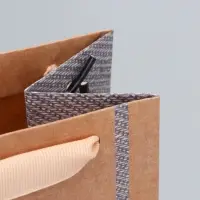 Пакет подарочный крафтовый под бутылку, упаковка, &laquo;#Поздравляю&raquo;, 12&times;36&times;10 см