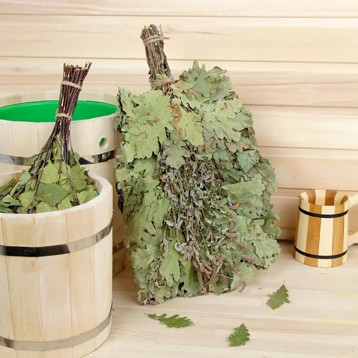 Веник для бани, дубовый, 55 см, с мятой, &laquo;Добропаровъ&raquo;