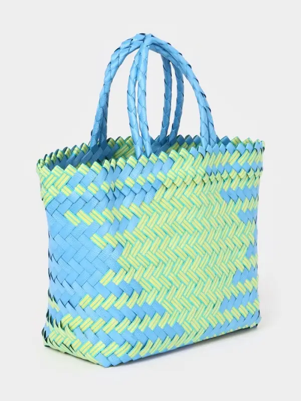 Сумка плетёная, 30&times;10&times;33 см, пластик, голубая