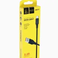 Кабель D-01T, Type-C - USB, 1 м, 2.4 A, зарядка + передача данных, чёрный