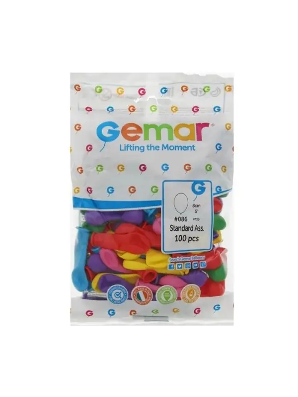 Воздушные шары латексные 2", пастель, 100 шт., МИКС