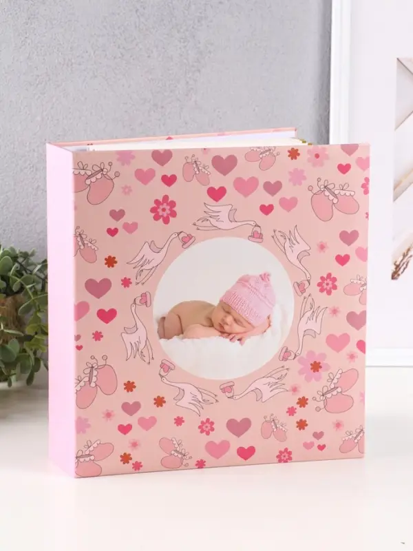 Фотоальбом 50 магнитных листов 23X28см, "Малыш в розовой шапочке", пер-т 3-кольца