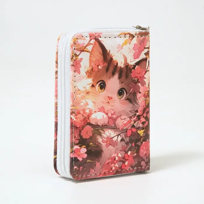 Кошелёк детский Выбражулька &laquo;Кот в цветочках&raquo;, на молнии, разноцветный