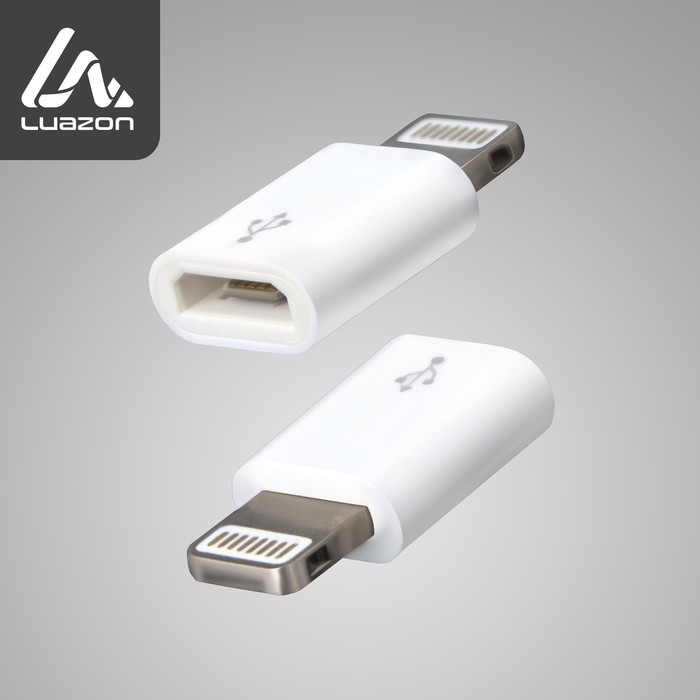 Переходник Luazon LE-015, с microUSB на Lightning, 1 шт, белый Переходник Luazon LE-015, с microUSB на Lightning, 1 шт, белый