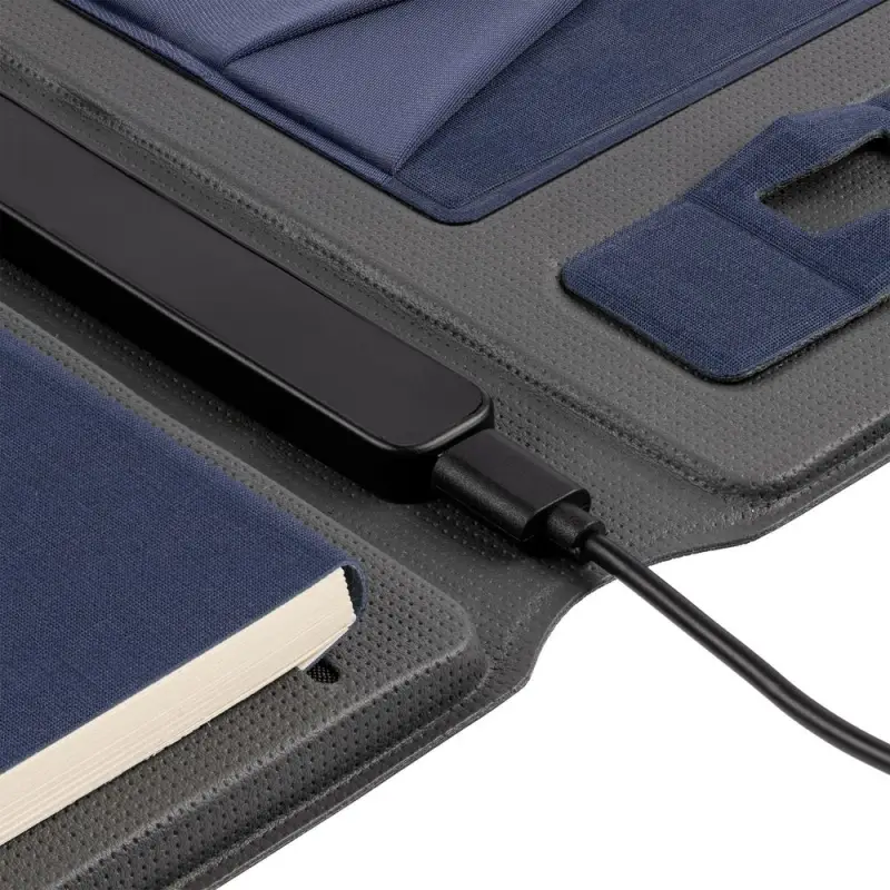 Органайзер с блокнотом и аккумулятором Oiro, синий Органайзер с блокнотом и аккумулятором Oiro, синий