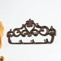 Крючки настенные &laquo;Сердце с узорами&raquo;, ключница декоративная, чугун, 31&times;15&times;3.4 см