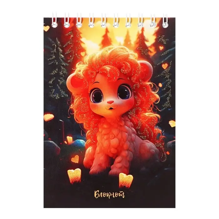 Блокнот А6  Блокнот А6 "Золотоя малышка", 48 листов в клетку, обложка мелованный картон, блестки