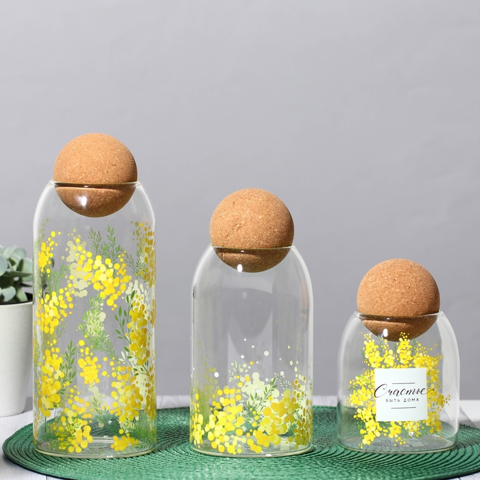 Банка для хранения сыпучих продуктов и круп «Счастье быть дома. Нежная мимоза», 500 мл Банка для хранения сыпучих продуктов и круп «Счастье быть дома. Нежная мимоза», 500 мл