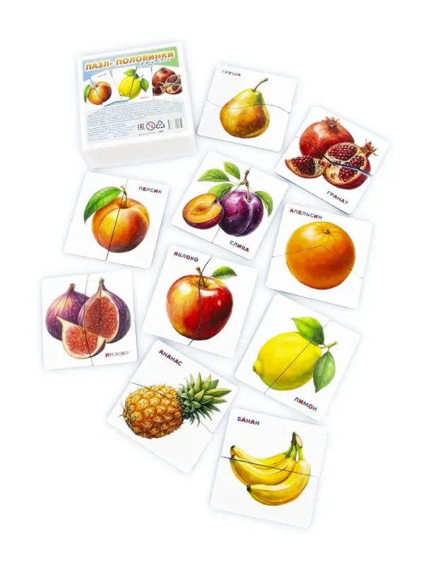 Пазл деревянный "Половинки - фрукты" PZL-94
