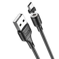 Кабель Hoco X52, microUSB - USB, магнитный разъем, только зарядка, 2.4 А, 1 м, чёрный