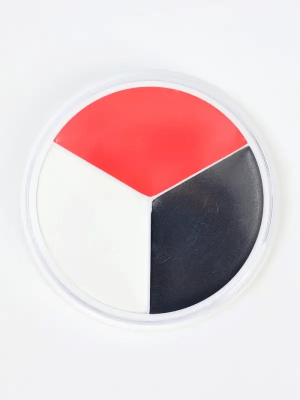 Профессиональный театральный грим &laquo;Шайба&raquo;, красный, белый, черный, 15 мл.