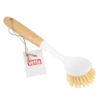 VETTA Щётка для посуды с длинной ручкой пластик, молочный бамбук
