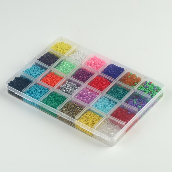 Набор для создания украшений, набор 24 цвета, 1 шт. — 2 мм, леска, ножницы, фурнитура Набор для создания украшений, набор 24 цвета, 1 шт. — 2 мм, леска, ножницы, фурнитура