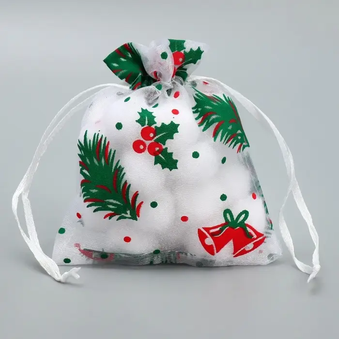 Мешочек подарочный органза «Рябина», 10 х 12 см +/- 1.5 см Мешочек подарочный органза «Рябина», 10 х 12 см +/- 1.5 см