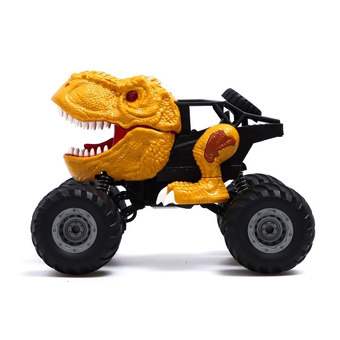 Джип радиоуправляемый DINO, свет и звук, дым, работает от аккумулятора, цвет жёлтый Джип радиоуправляемый DINO, свет и звук, дым, работает от аккумулятора, цвет жёлтый