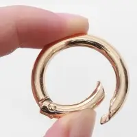 Кольцо-карабин, d=25/35 мм, толщина - 5 мм, 5 шт., цвет золотой