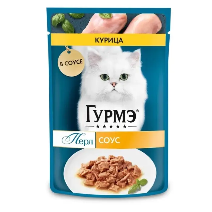 Влажный корм Gourme Perle для кошек, филе курицы, соус, 75 г Влажный корм Gourme Perle для кошек, филе курицы, соус, 75 г
