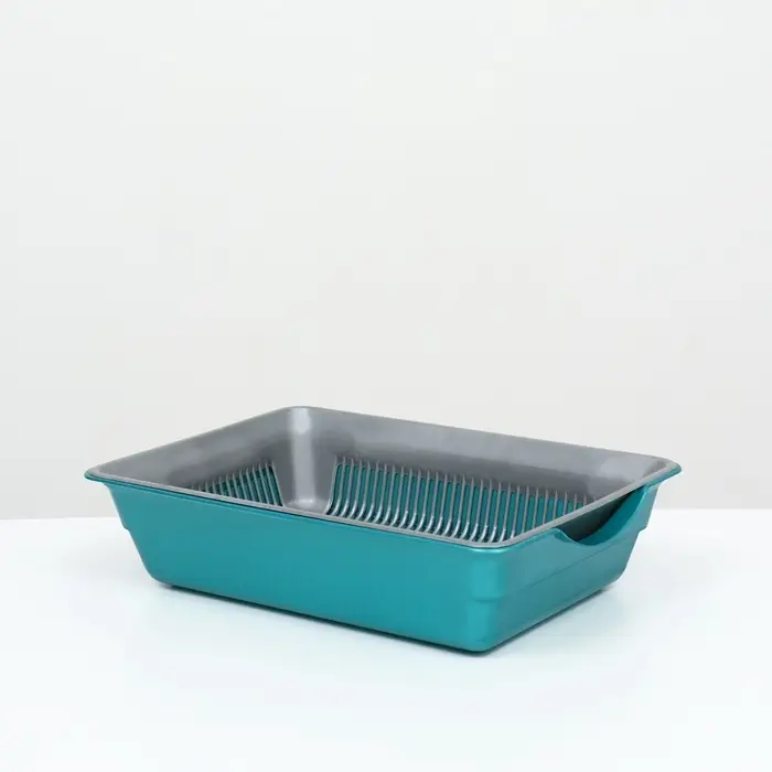 Туалет глубокий с сеткой 36&times;25&times;9 см, серый/бирюзовый