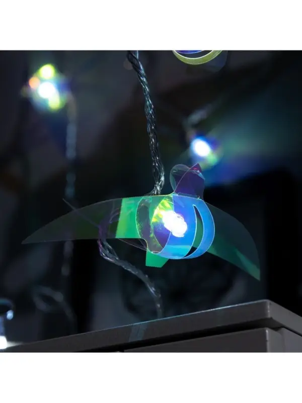 Гирлянда &laquo;Нить&raquo; 2.5 м с насадками &laquo;Птички&raquo;, IP20, прозрачная нить, 10 LED, свечение белое, 220 В