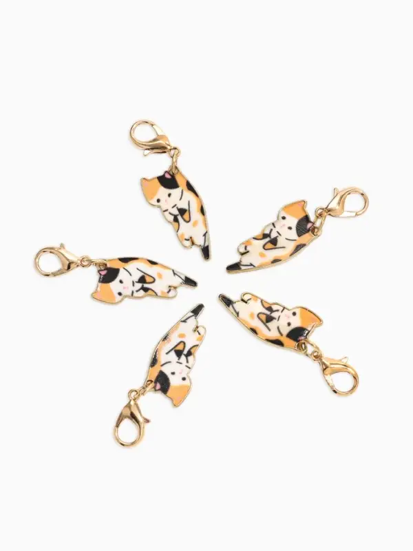 Шарм для браслета на карабине &laquo;Котёнок&raquo;, цветной в золоте