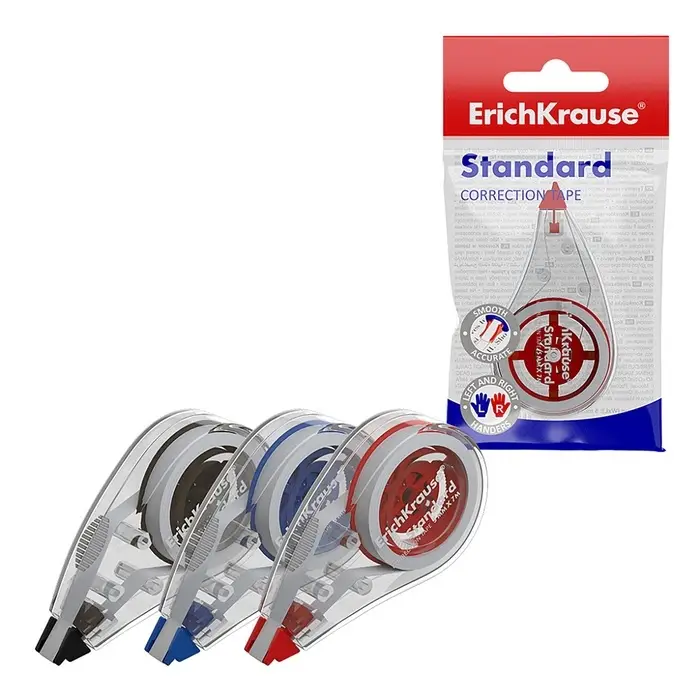 Корректирующая лента 5 мм &times; 7 м, ErichKrause Standard, в пакете, европодвес, микс