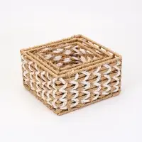 Набор корзин &laquo;Айка&raquo; 3 шт.: 15&times;10, 19&times;11, 22&times;12 см, бумага, бежевые, квадратные