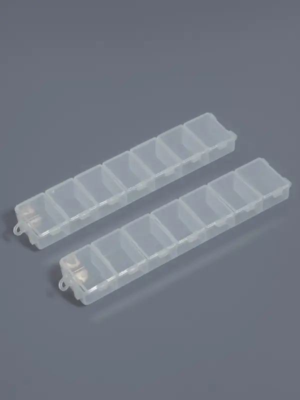 Органайзер для хранения мелочей, с подвесом, 2 шт., 14 ячеек, 15.2&times;3.2&times;1.8 см, прозрачный