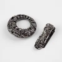 Декоративная застёжка, 7.5&times;4.5 см, цвет чёрный