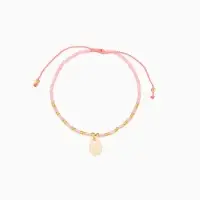 Браслет "Виколия" длина 16 см, цв. розовый, золотистый Браслет "Виколия" длина 16 см, цв. розовый, золотистый