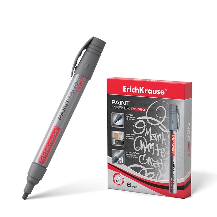 Маркер-краска (лаковый) 2.5 мм Erich Krause PT-350, серебряный