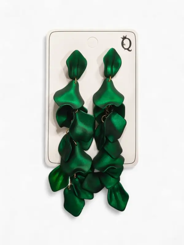 Серьги ассорти &laquo;Ветер&raquo;, грация, зелёные в золоте