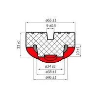 Опора резиновая для подкатного домкрата AVS RFJ-38S (D-65/38мм, H-33 мм)
