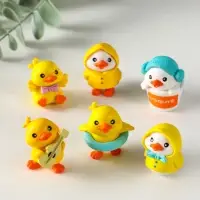 Сувенир полистоун "Утята на отдыхе" набор 6 шт 2,4х3х3 см Сувенир полистоун "Утята на отдыхе" набор 6 шт 2,4х3х3 см