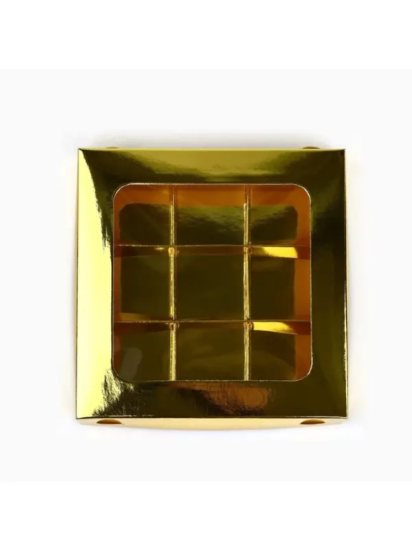 Коробка для конфет &laquo;Золотистая&raquo;, 14.5&times;14.5&times;3.5 см