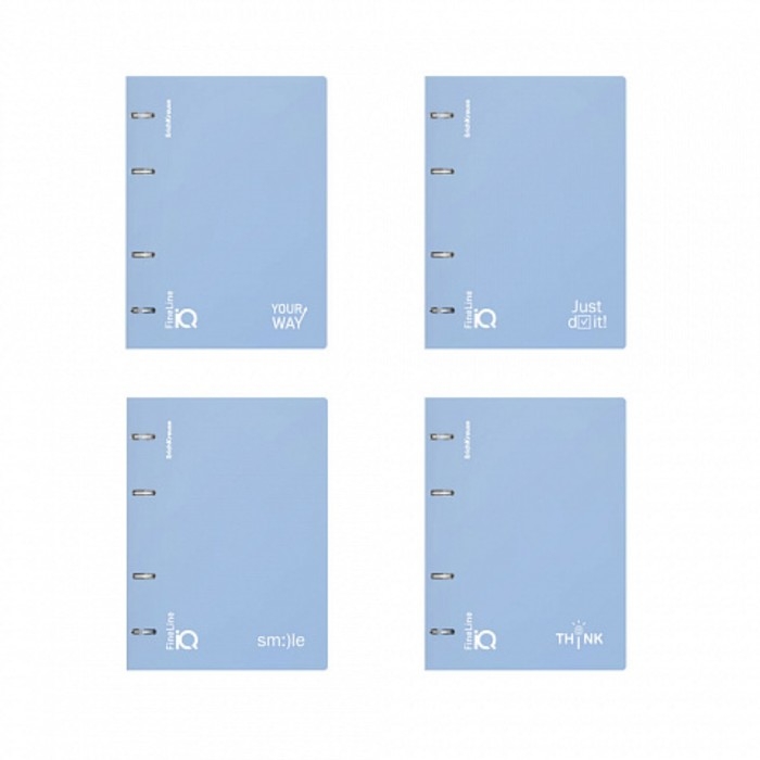 Тетрадь на кольцах, 100 листов в клетку, ErichKrause IQ FineLine Symbol, пластиковая обложка, блок офсет 100% белизна, МИКС