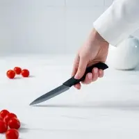 Нож кухонный керамический Black, лезвие 9.5 см, ручка софт-тач, чёрный