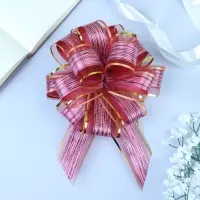 Подарочный бант - шар №5 &laquo;Узор&raquo;, красный, для упаковки подарков