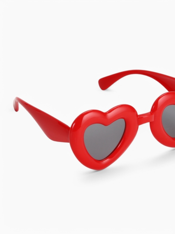 Очки-сердечки солнцезащитные детские, uv 400, ширина 13.5 см, дужка 13.5 см, красные Очки-сердечки солнцезащитные детские, uv 400, ширина 13.5 см, дужка 13.5 см, красные