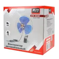 Вентилятор автомобильный AVS 8048C 24В 8" (корпус: металл, переключатель, цвет: серебристый)
